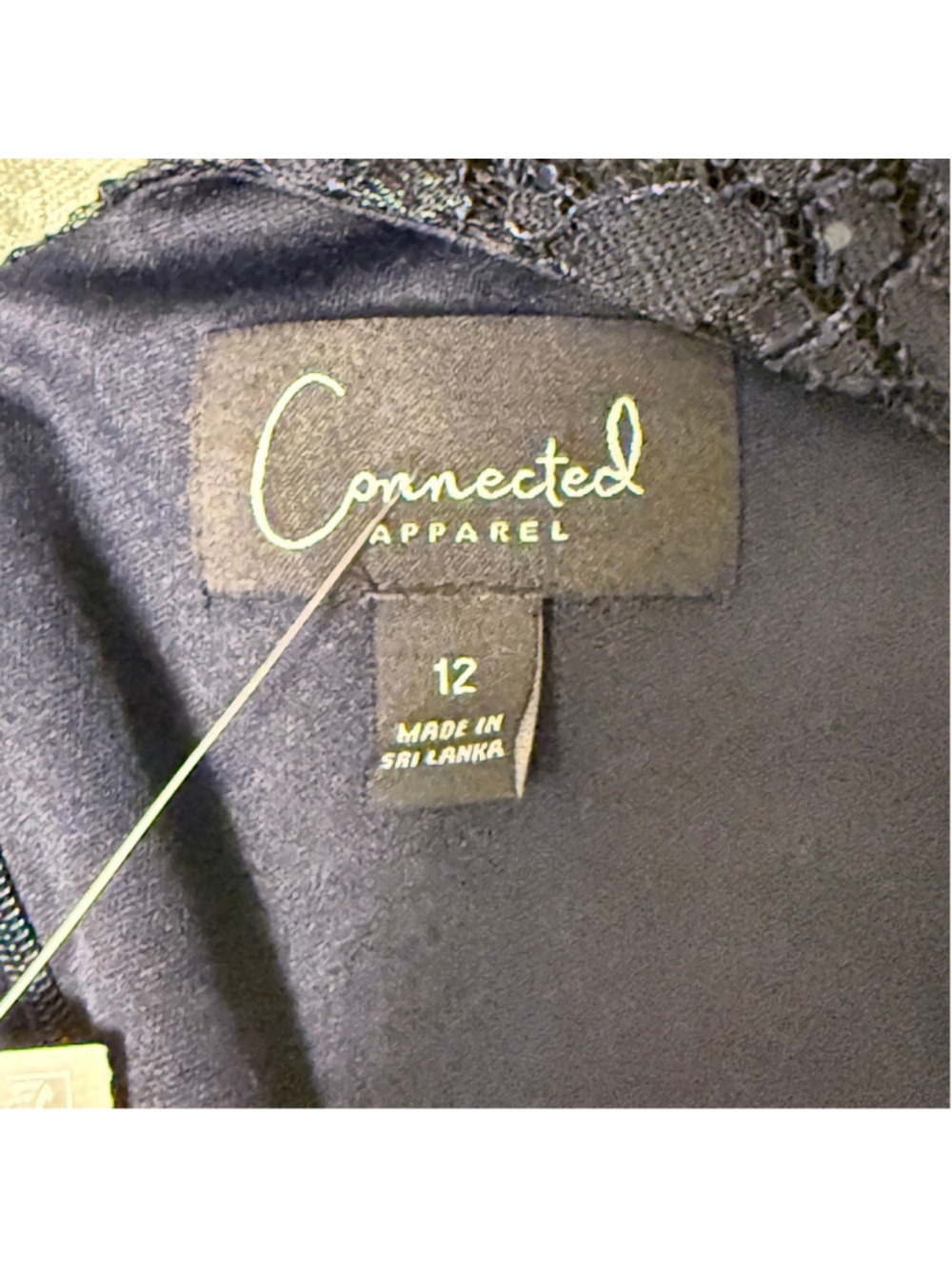 Connected Apparel Navy Sequin Lace Sheath Dress Size 12 NWT - Picture 10 of 11